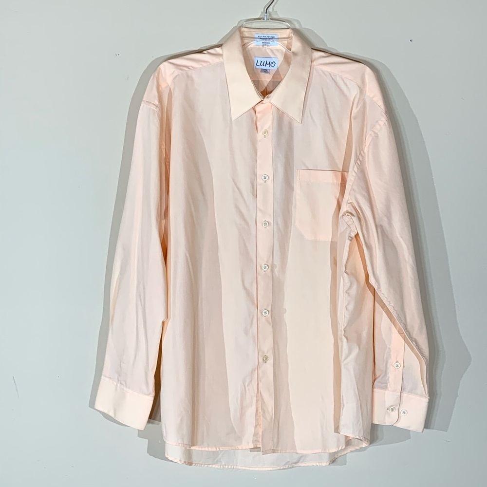 Lumo Peach Button Front Long Sleeve Short - 17.5